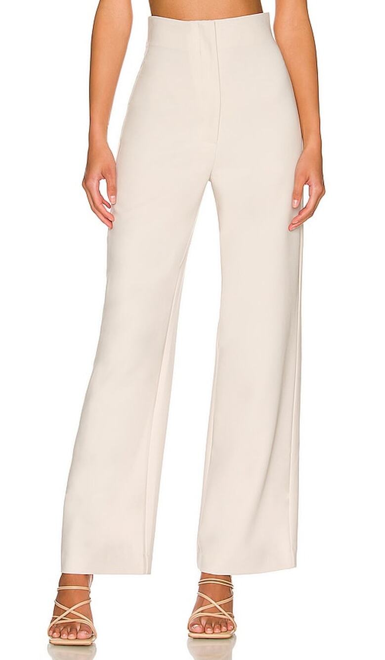 Bardot High Waisted Cream Anna Pants Size 6